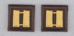 CAPT Captain MEDIUM GOLD on BROWN rank insignia collar lapel patches 1.5" LARGE
